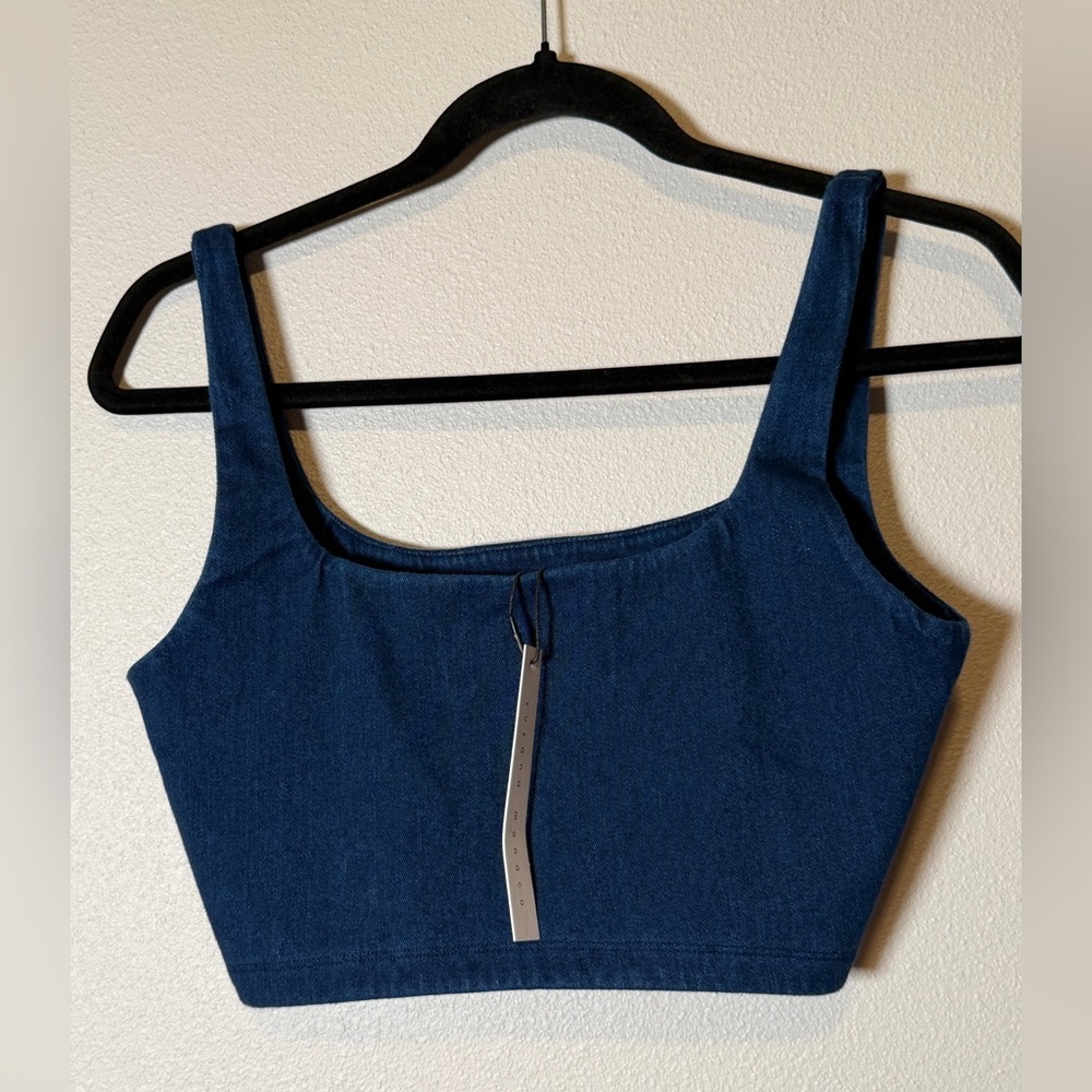 Susana Monaco, dark denim crop top NWT